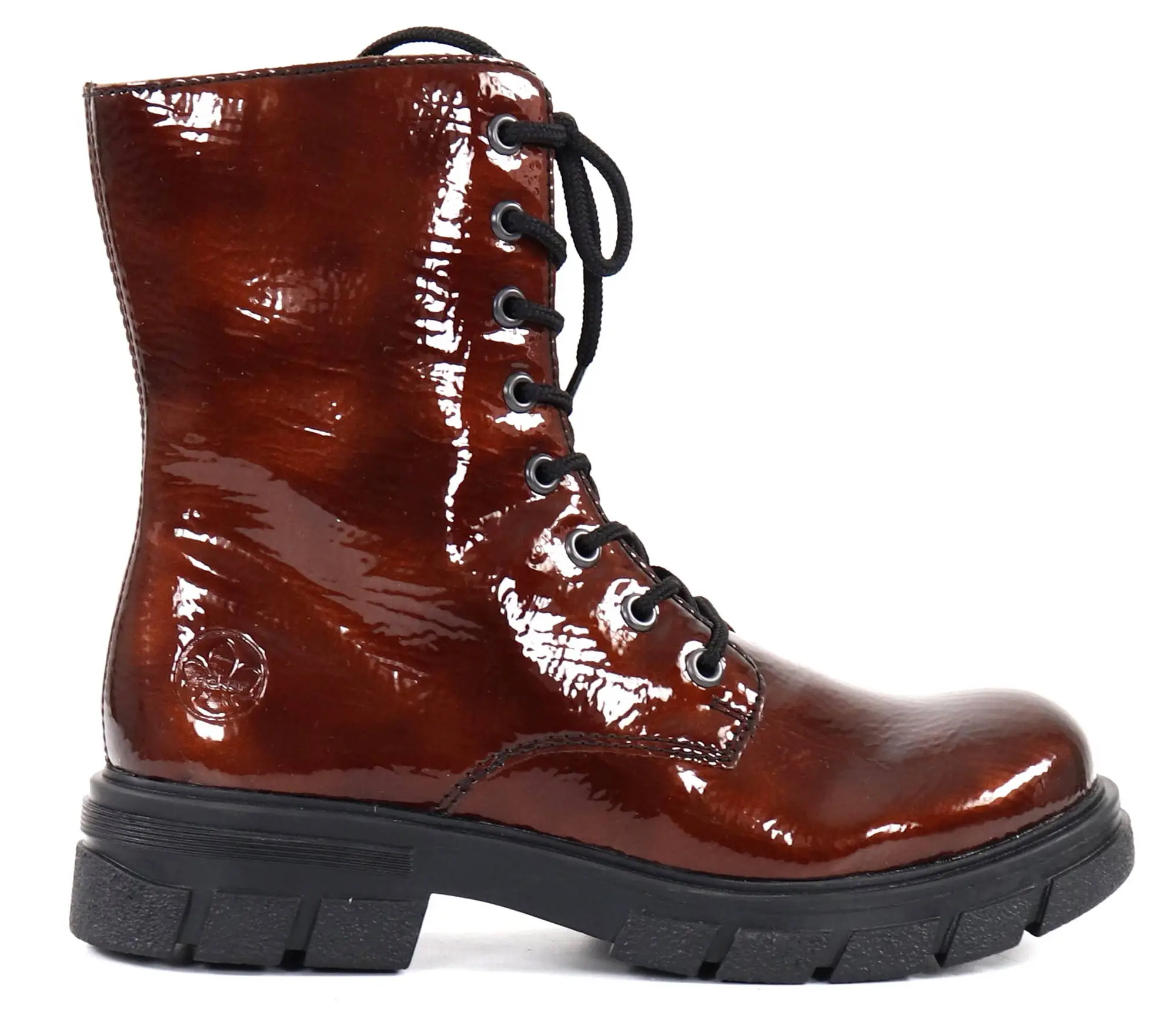 Rieker Naisten Kiiltävät Nilkkurit Z9120-25 Ruskea 1 Rieker Naisten Kiiltävät Nilkkurit Z9120-25 Ruskea