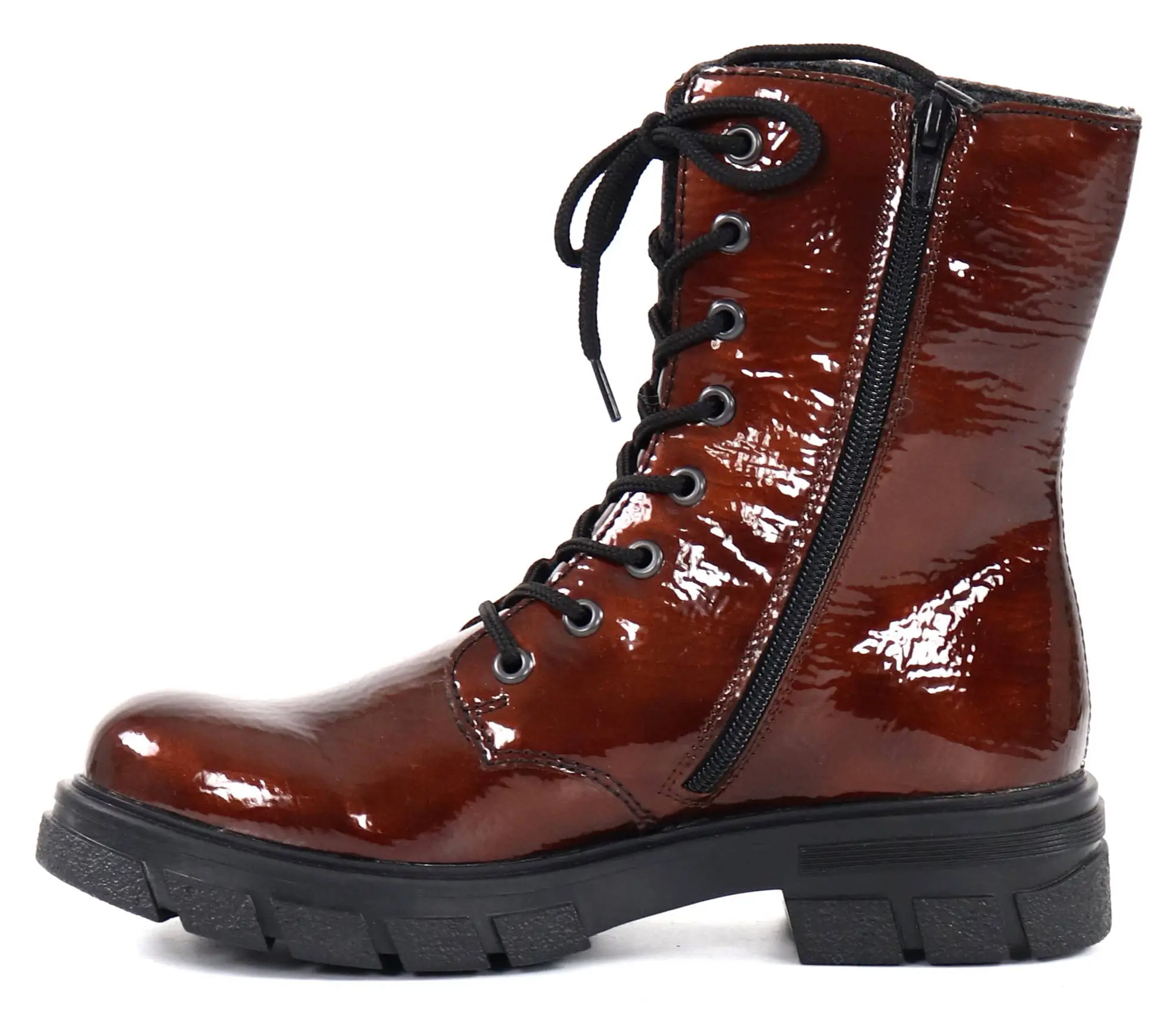 Rieker Naisten Kiiltävät Nilkkurit Z9120-25 Ruskea 2 Rieker Naisten Kiiltävät Nilkkurit Z9120-25 Ruskea - Image 2