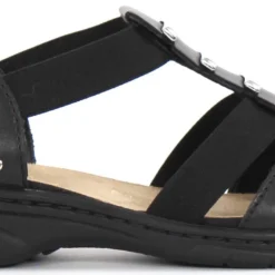 Rieker Naisten Sandaalit Irrotettavalla Pohjallisella 64580-00 Musta