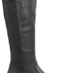 Rieker Saappaat Nahkaa Joustava Varsi Z9591-00 Musta