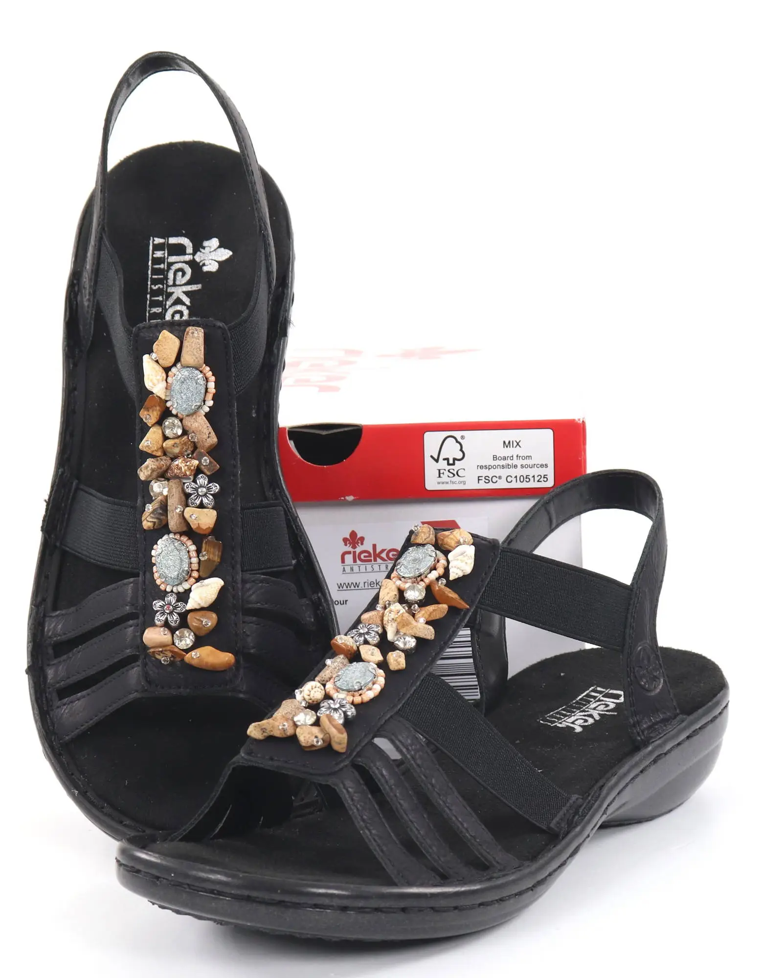 Rieker Naisten Sandaalit 60869-00 Musta 2 Rieker Naisten Sandaalit 60869-00 Musta - Image 2