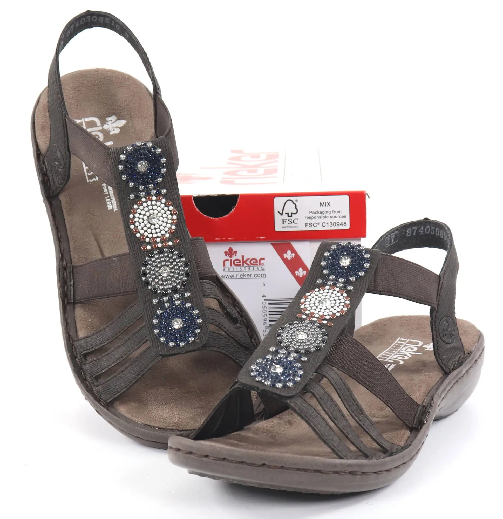 Rieker Naisten Sandaalit 608G9-47 Harmaa 2 Rieker Naisten Sandaalit 608G9-47 Harmaa - Image 2